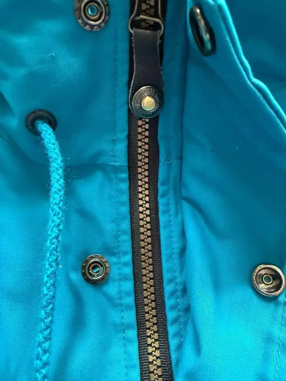 Vintage 70s MWG Mid-West Garment Co. Teal Blue Parka Jacket Made in Canada - Picture 4 of 6